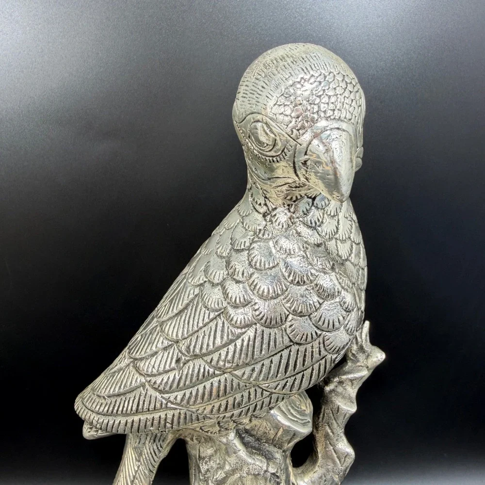 Vintage EPNS Silver Plate Parrot Bird Figurines Pair 10